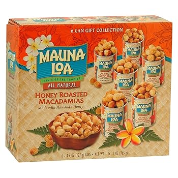 Amazon.com: Mauna Loa Macadamia Nuts 6 Can Gift Box (Honey